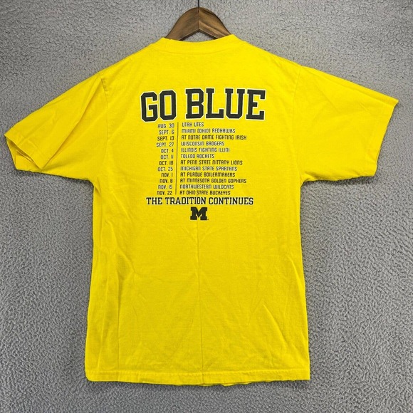 Adidas Michigan Wolverines Shirt Men's Small Yellow Football Double Sided 2008 - Picture 7 of 9